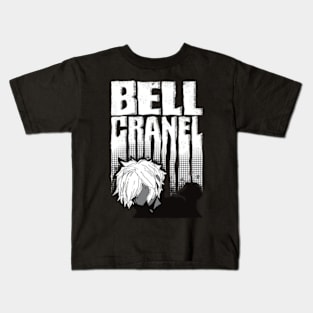 Bell Cranel Minimalist with Cool White Typography from Danmachi Anime Kids T-Shirt